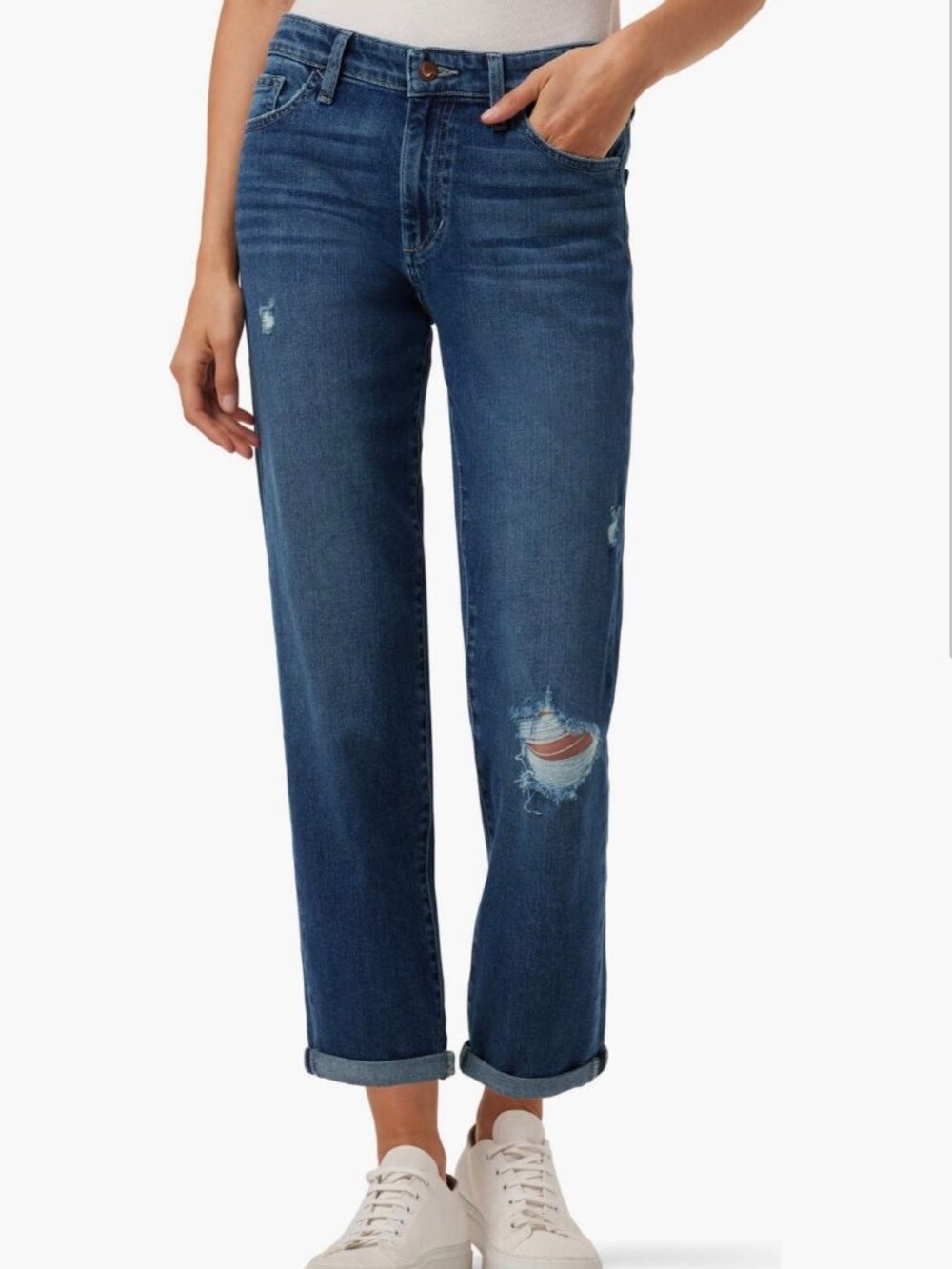 NWT Joe's Niki Rolled Hem Boyfriend Cropped Women's Jeans, Sz 26